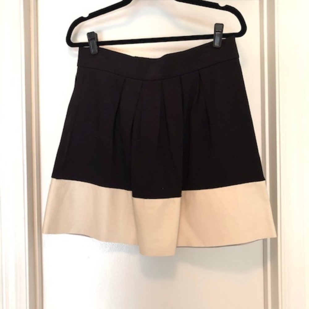 PJK Black Skirt with White Faux Leather Trim